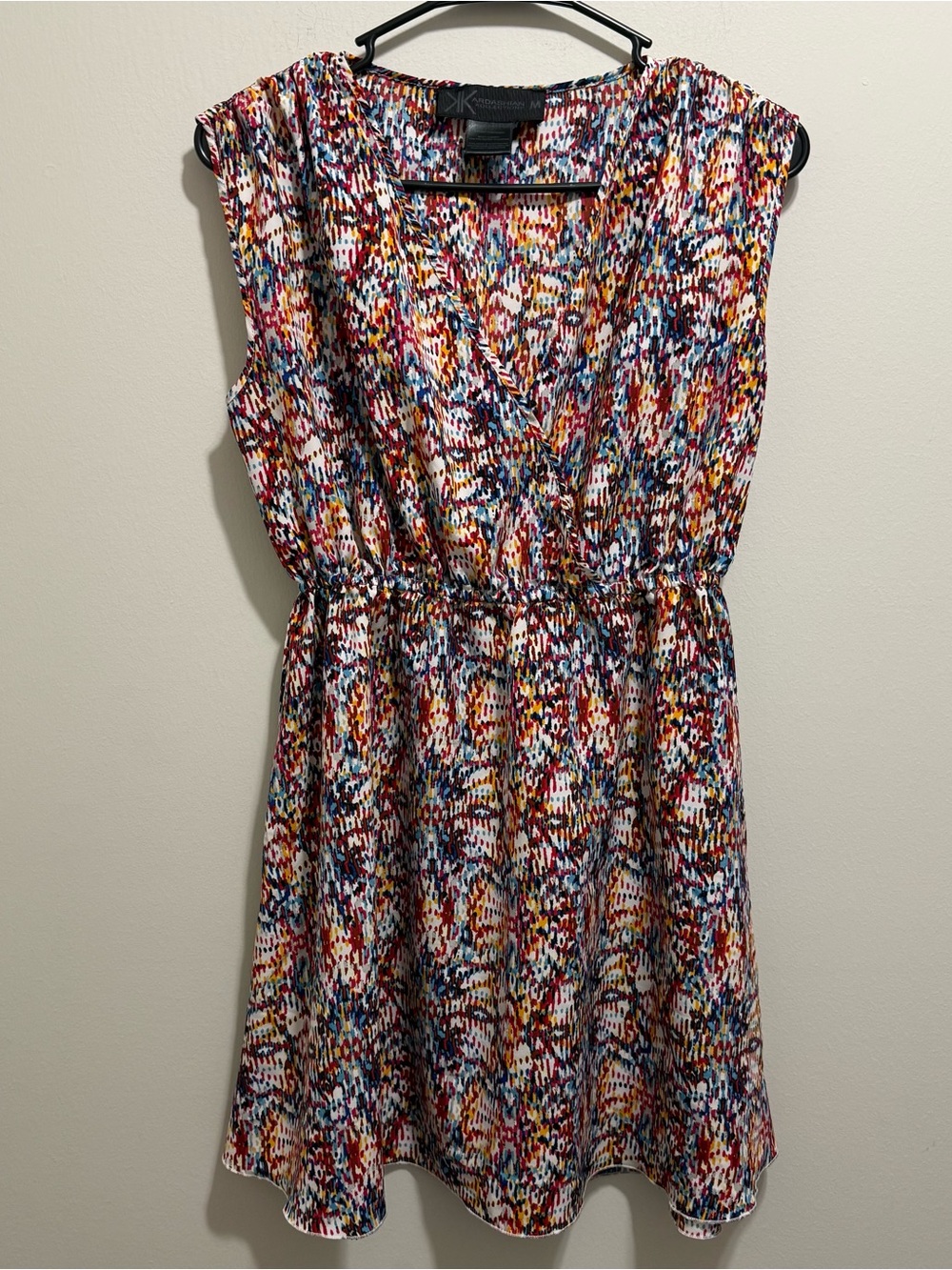 Kardashian Kollection Multicolor Printed Dress with Bold Speckles